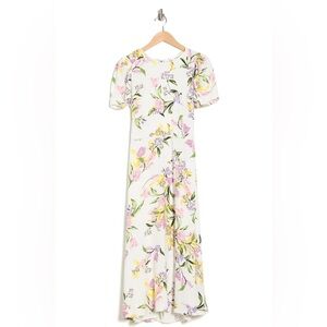 AFRM Jamie Print Open Back Short Sleeve Dress